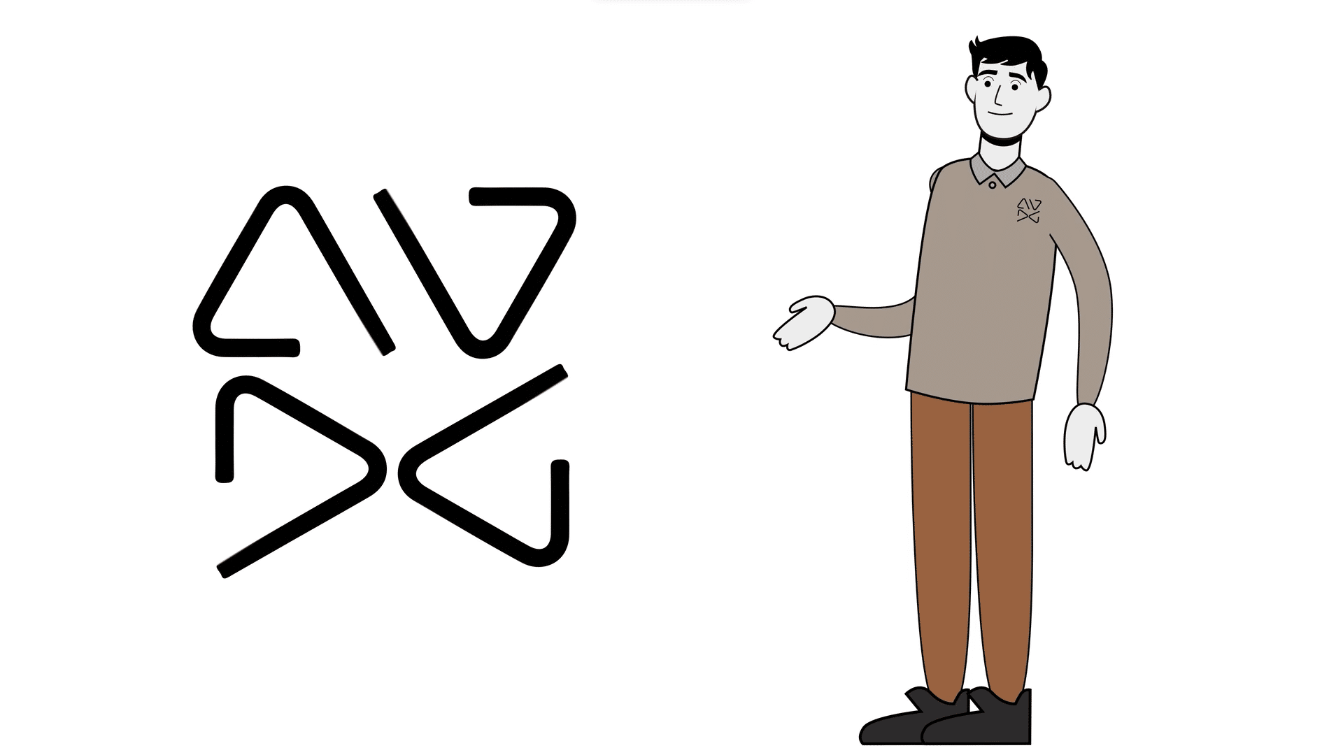 AVDG logo with animated man