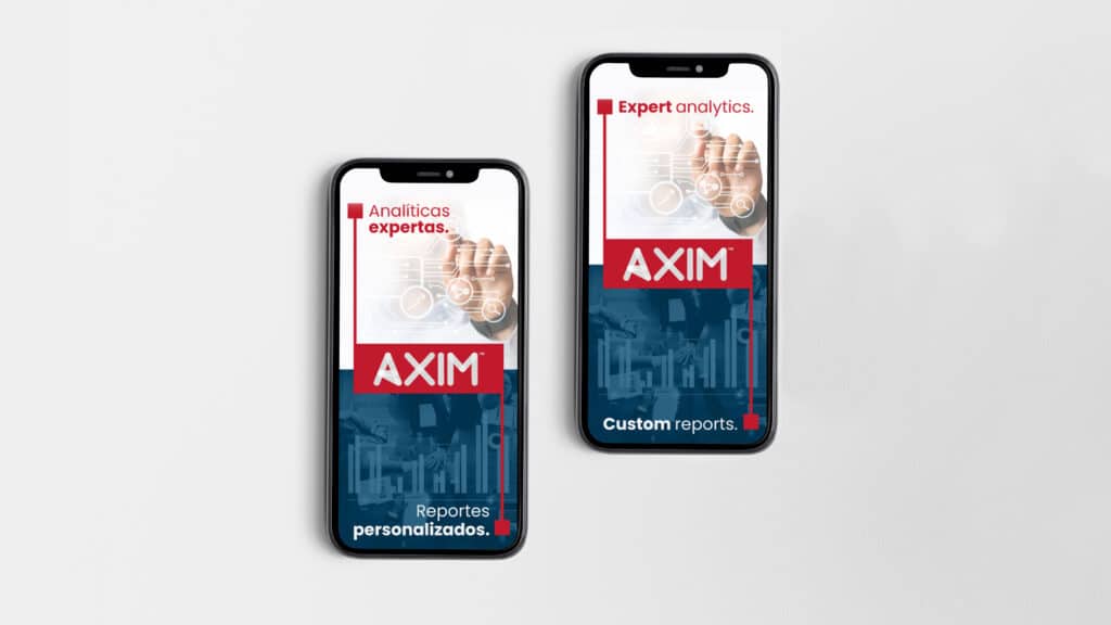Axim Global banners on smartphones