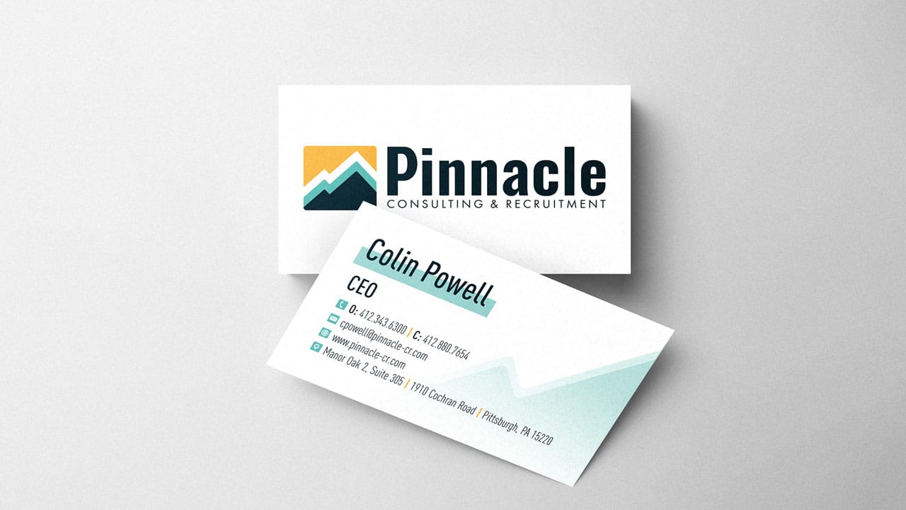 Pinnacle Consulting and Recruitment business cards