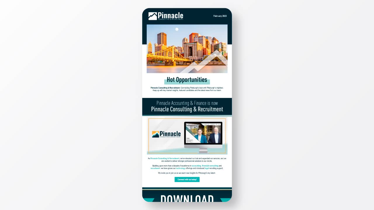 Pinnacle Consulting and Recruitment website mockup